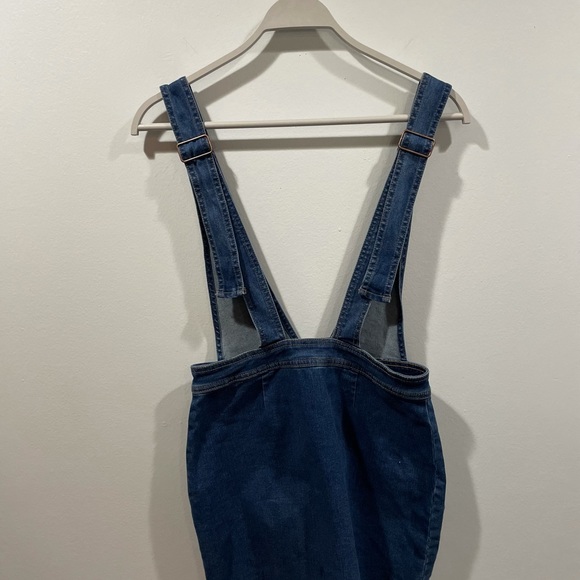 Jean skirt with overal straps/ jean skirt with suspenders/ fall skirt jean - Picture 5 of 7